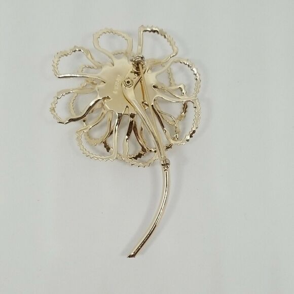 Sarah Coventry Allusion Brooch AB Austrian Rhinestone High Relief Flower Pin - Picture 5 of 6